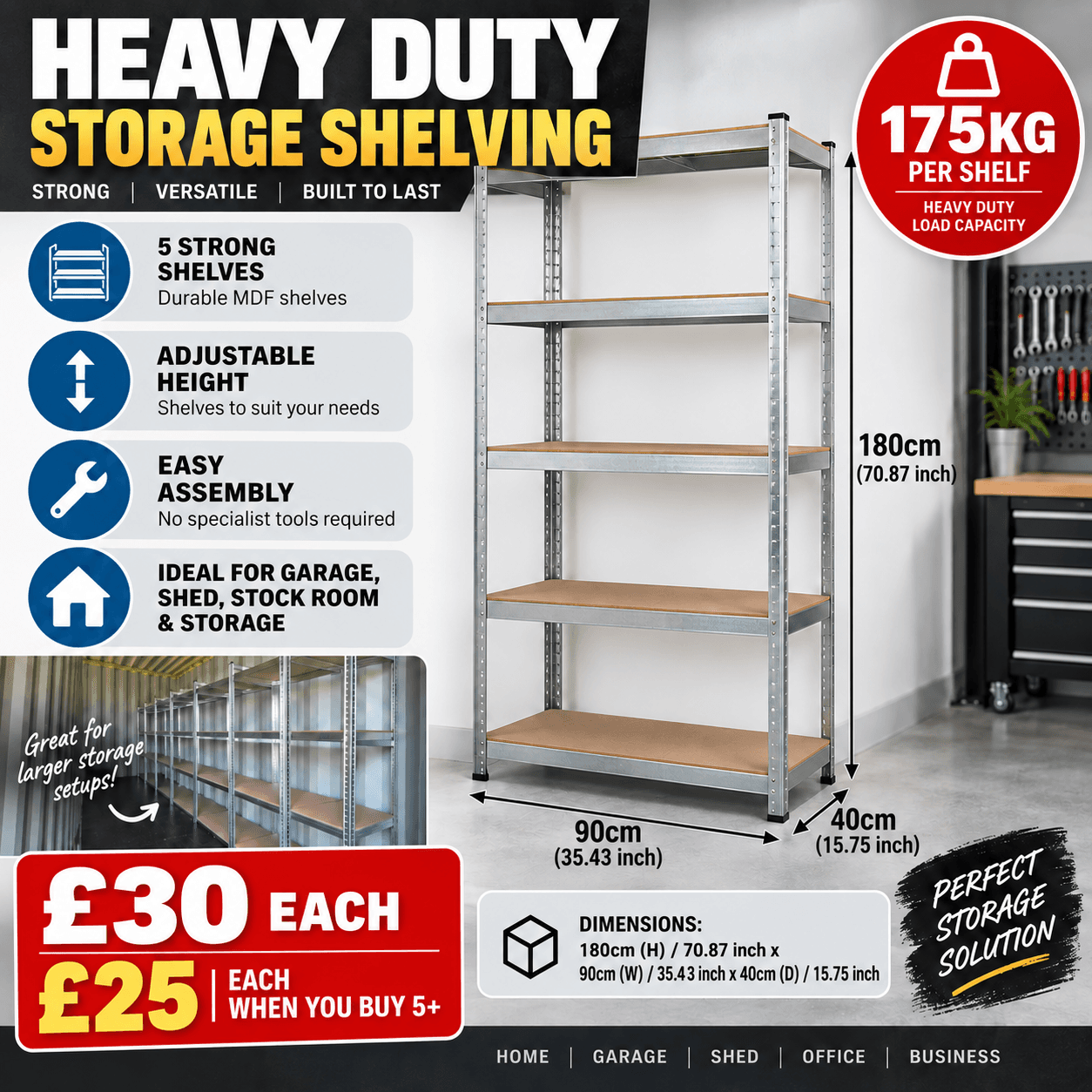 5 Tier Heavy Duty Shelving Unit
