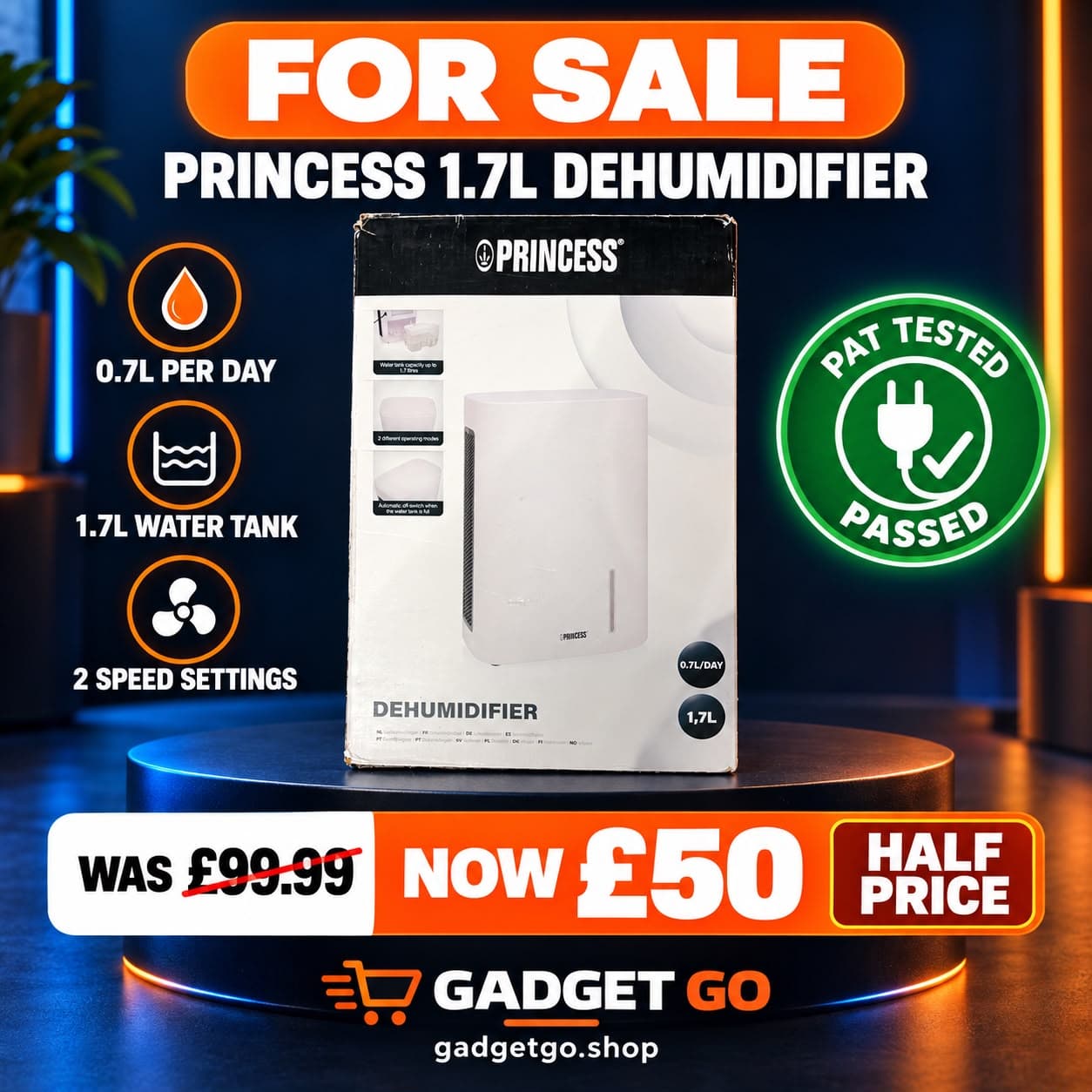 Princess 1.7L Dehumidifier