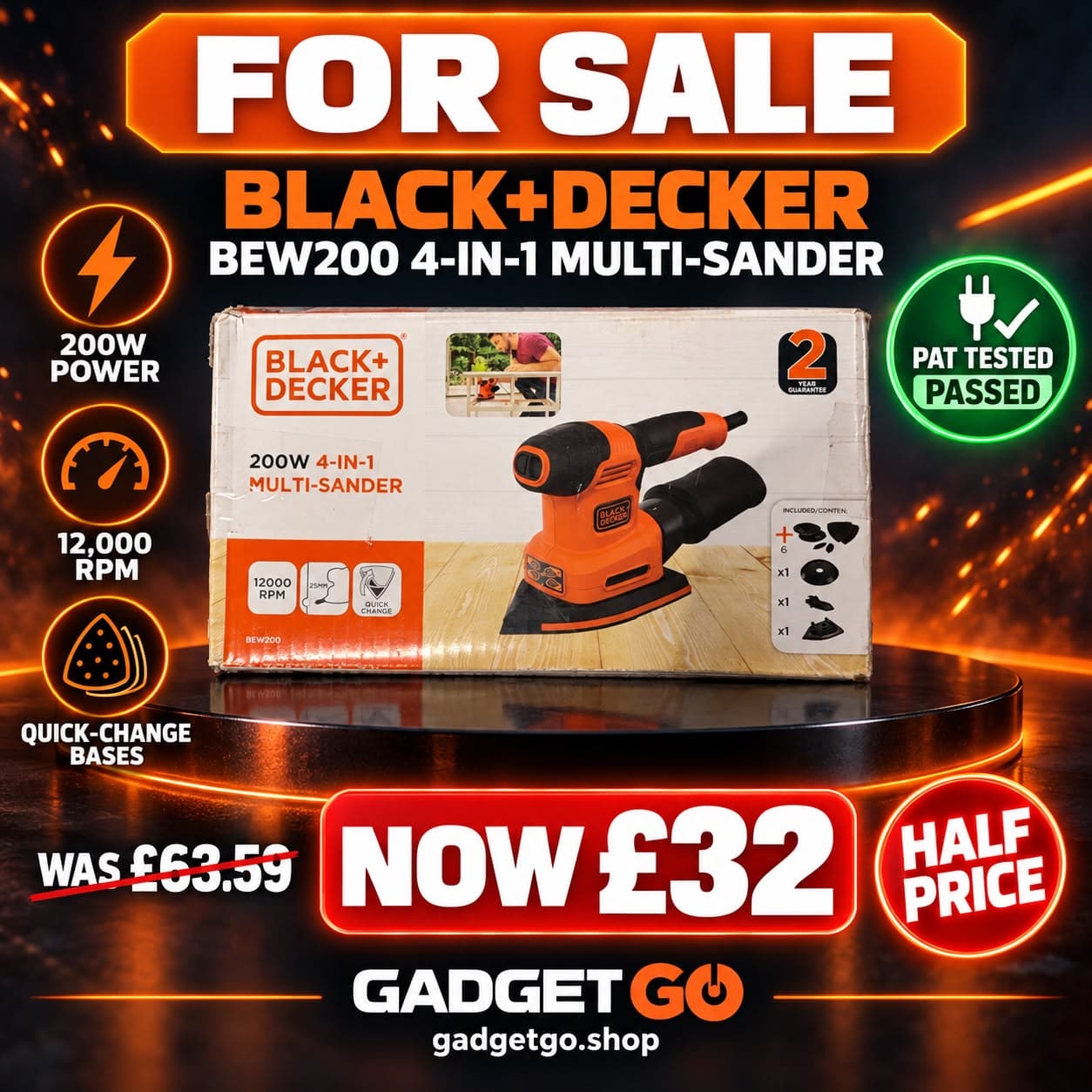 Black+Decker BEW200 4-in-1 Multi-Sander