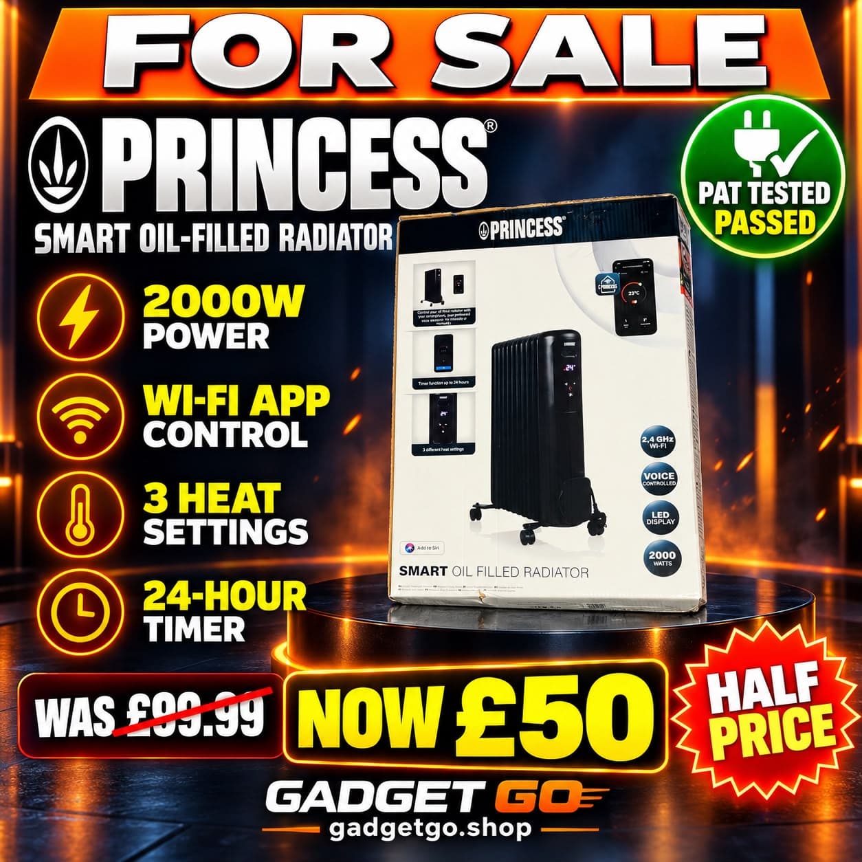 Princess Smart Oil-Filled Radiator 2000W