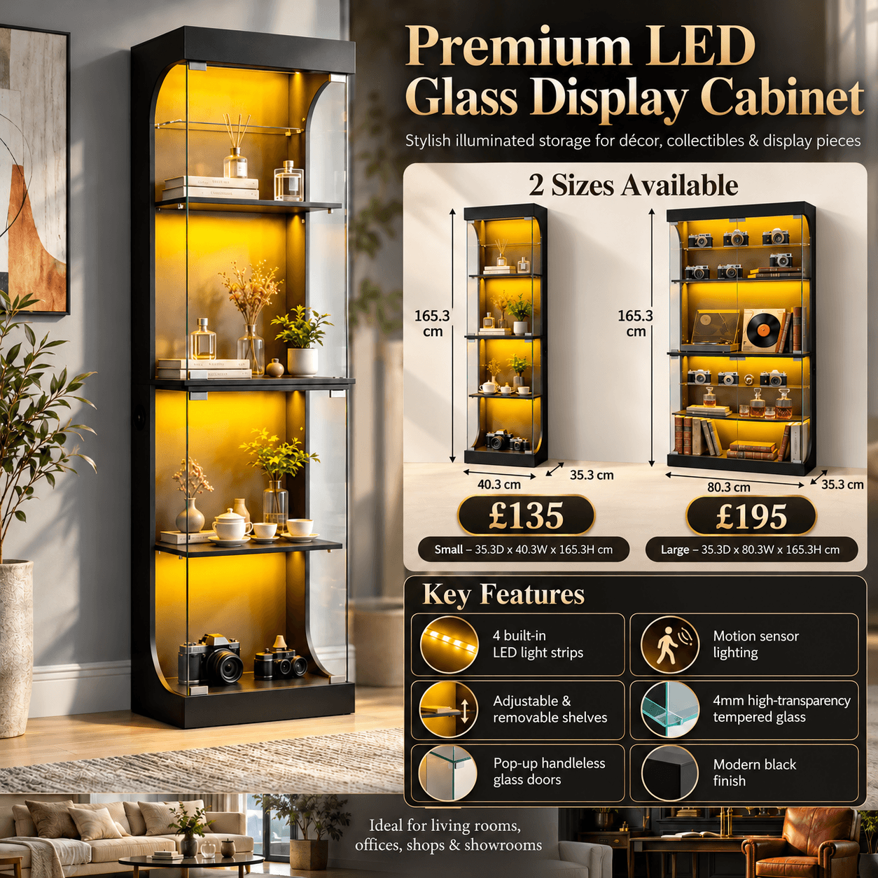 Premium LED Glass Display Cabinet